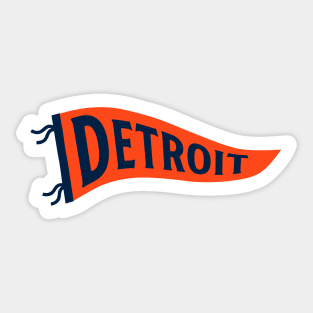 Detroit Pennant - Navy 1 Sticker